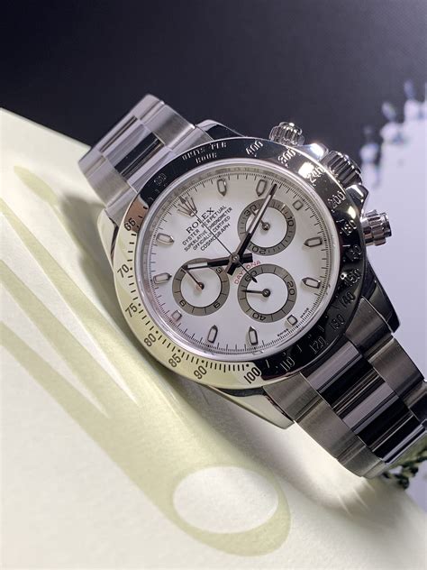 rolex daytona white dial steel|rolex daytona 116520 white dial.